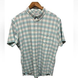 Mizzen +‎ Main Mens Performance Checkered Short Sleeve Button Down Size XL